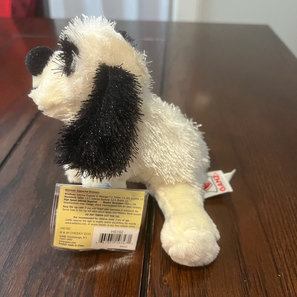 Ganz Webkinz Lil’Kinz B&W Cheeky Dog HS192 Plush Stuffed Animal - Picture 2 of 11